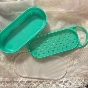 Vintage Tupperware 3 piece cheese grater container grater and lid